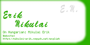 erik mikulai business card